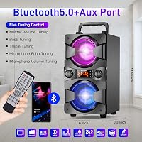 TENMIYA 60W Bluetooth Hangszóró FM Rádióval, Mikrofon és LED Fénnyel 4