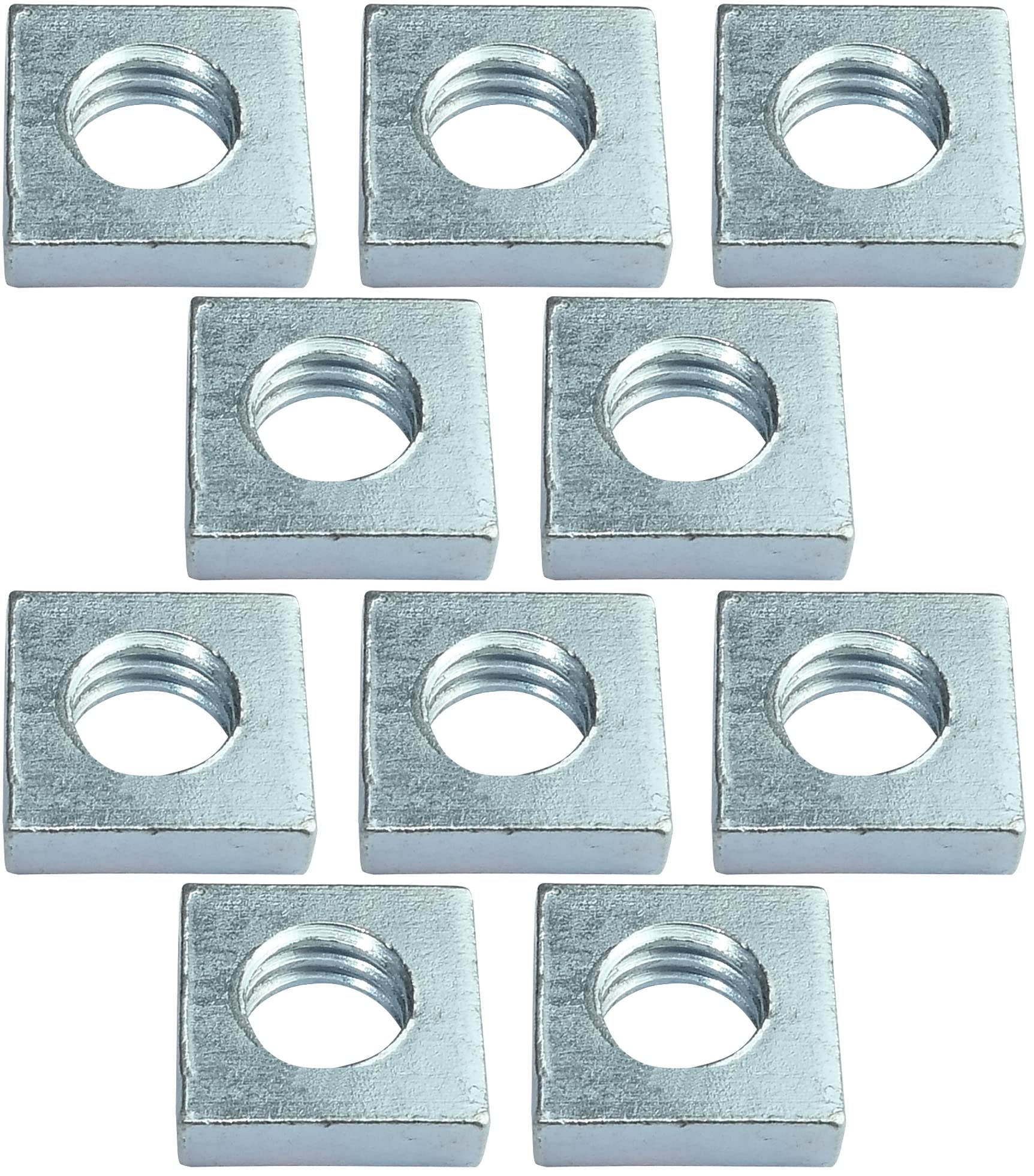 AERZETIX - C49558 - Set di 10 dadi quadrati M6 piatti profilo basso 10.0x3.0mm filettatura metrica femmina - in acciaio al carbonio