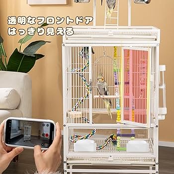 Amazon | 特大鳥かご インタラクティブなプラットフォームを備え