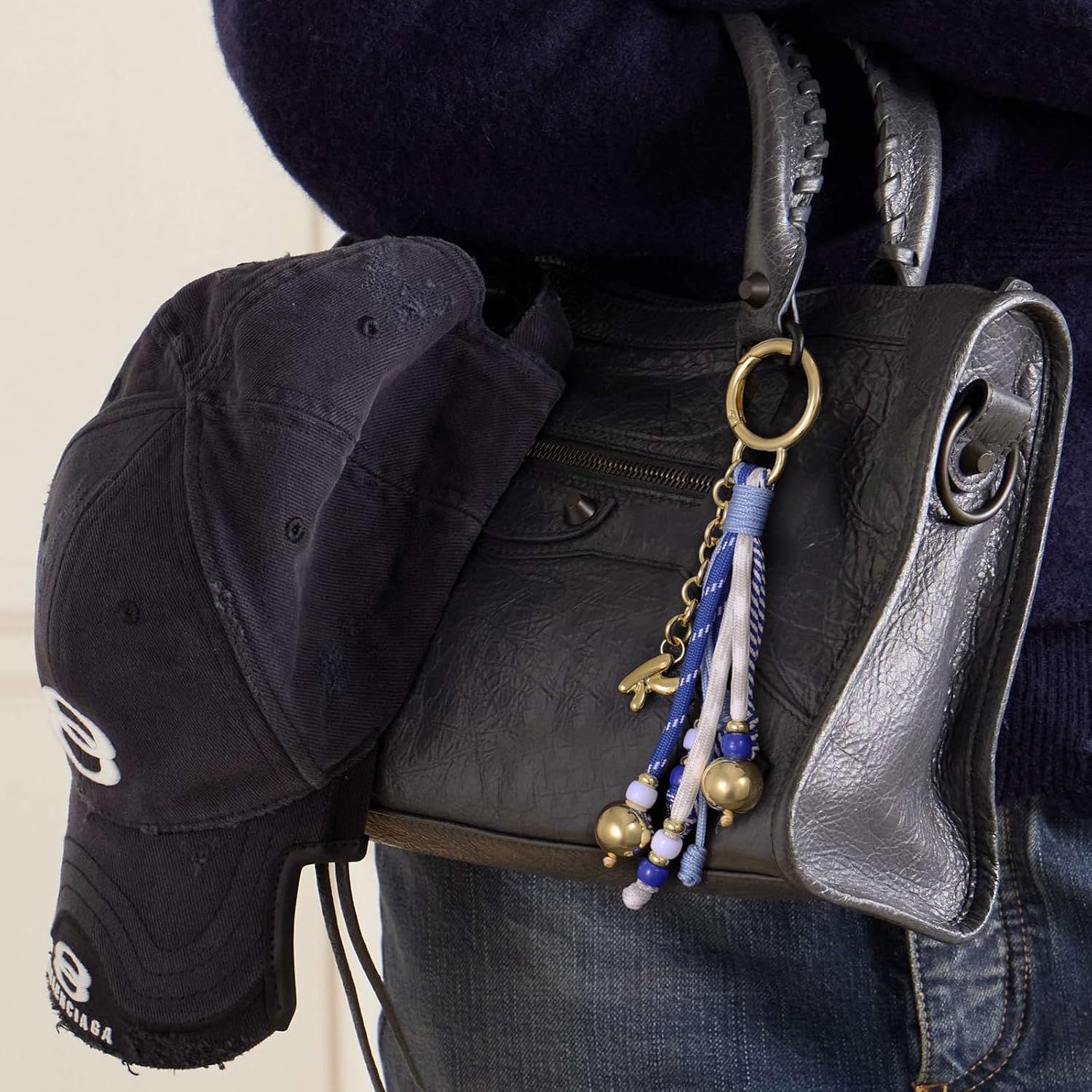 KissYan Initial Bag Charm for Women, Colorful Rope Purse charms With Bubble Letter pendant, Dainty Handbag Charm for Backpack - Image 4