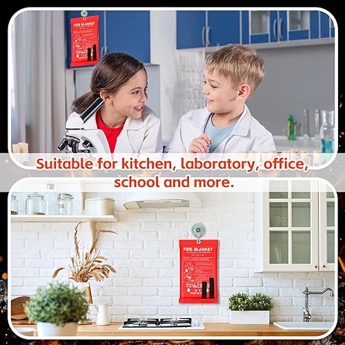 Miniatura 7 de Manta contra incendios de fibra de vidrio, manta de emergencia ignífuga, manta ignífuga para supervivencia de emergencia, cubierta de seguridad para