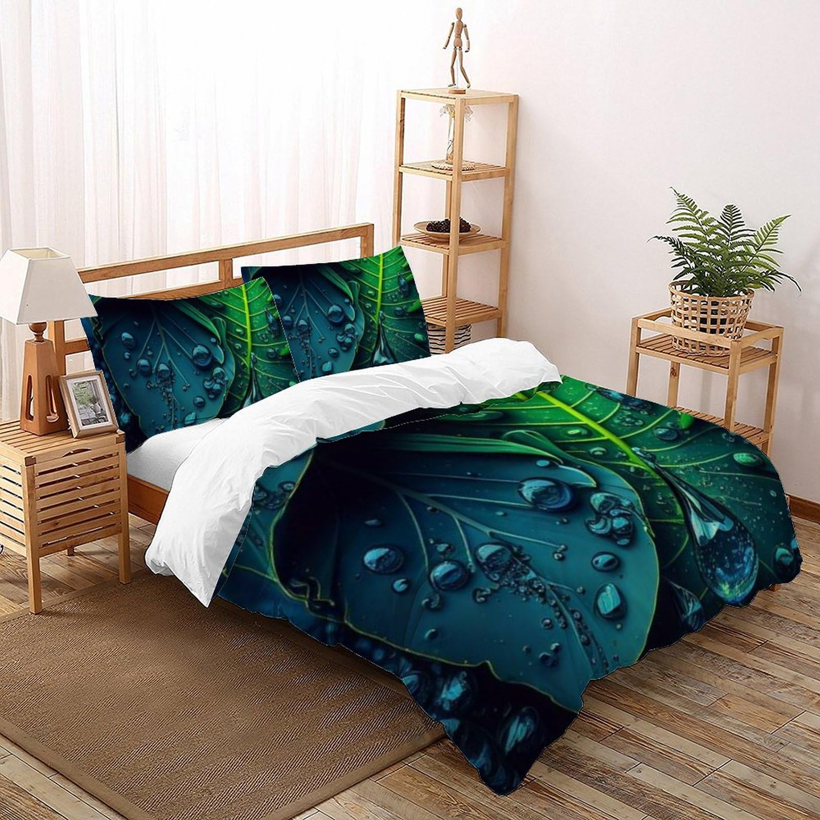 Housse de couette feuilles de pluie 220x240 pour chambre de garçon