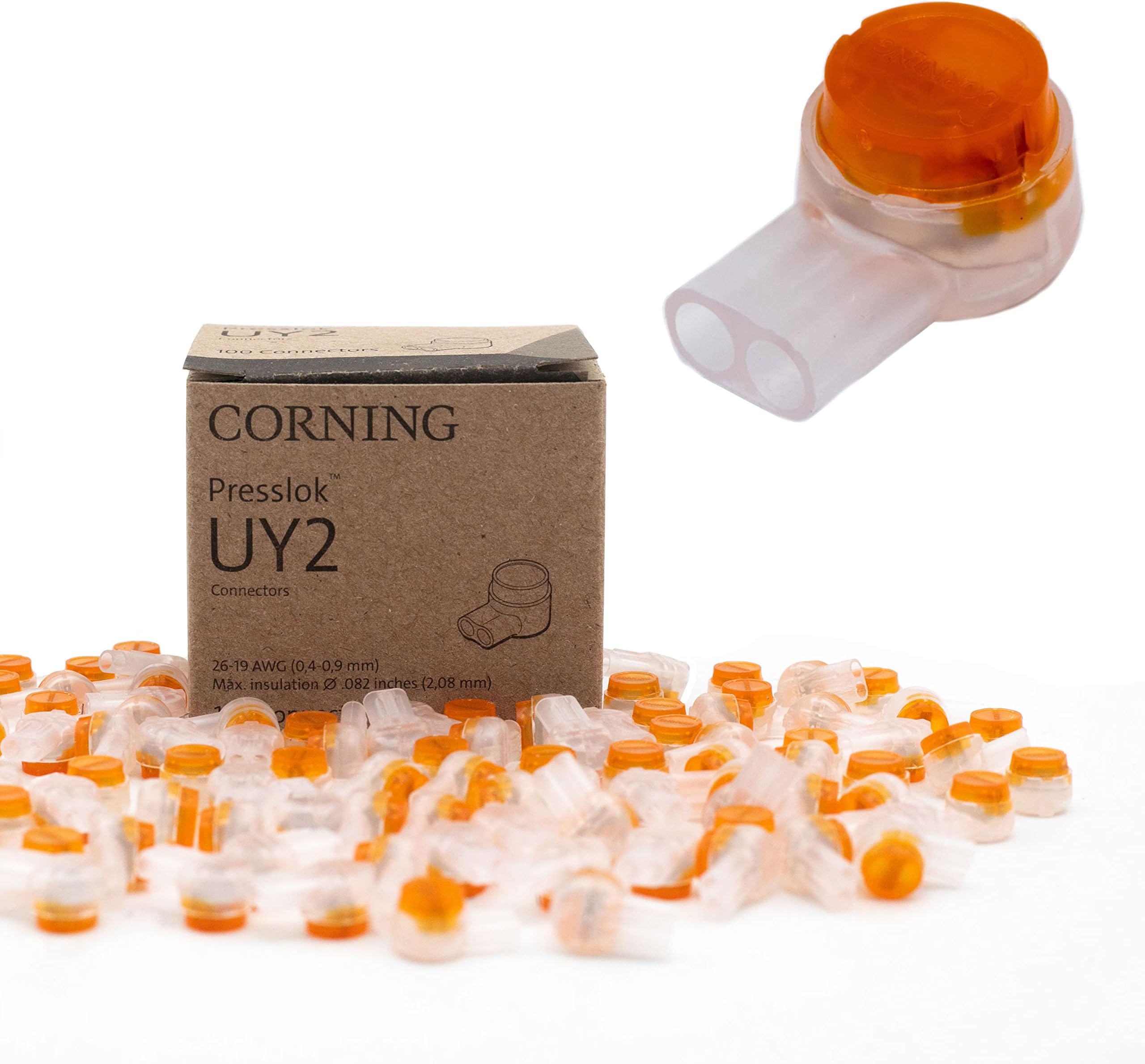 - Rebuild Skills Corning UY2 100Pk Presslok Connector Solvent Resistant Splice Terminals for Wires, Electrical, Automotive, Data, Oil, Telephone (100)