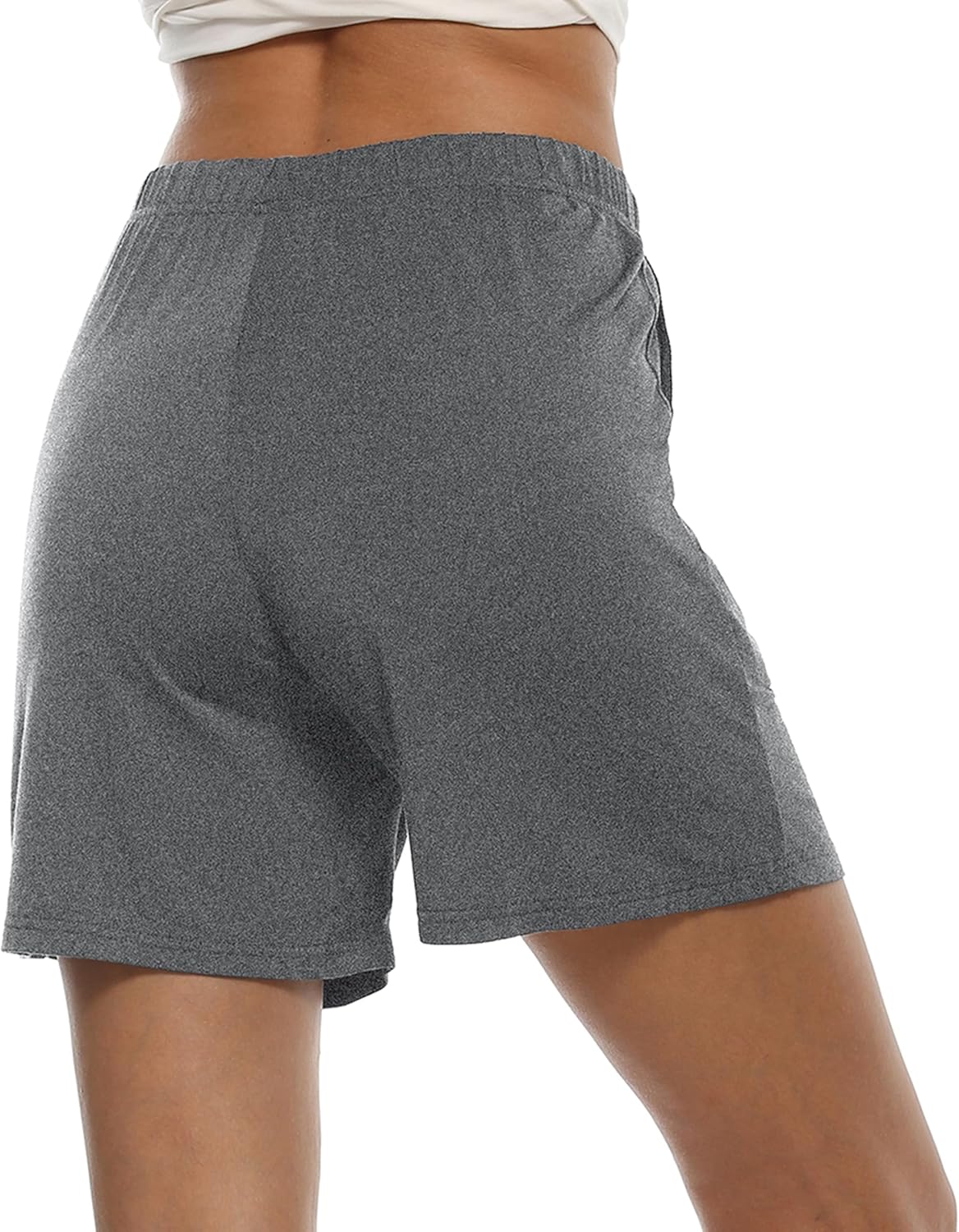 JINSHI Womens Pajama Shorts Soft Comfortable Lightweight Elastic Drawstring Modal Pajama Bottoms Lounge Shorts with Pockets - Image 4