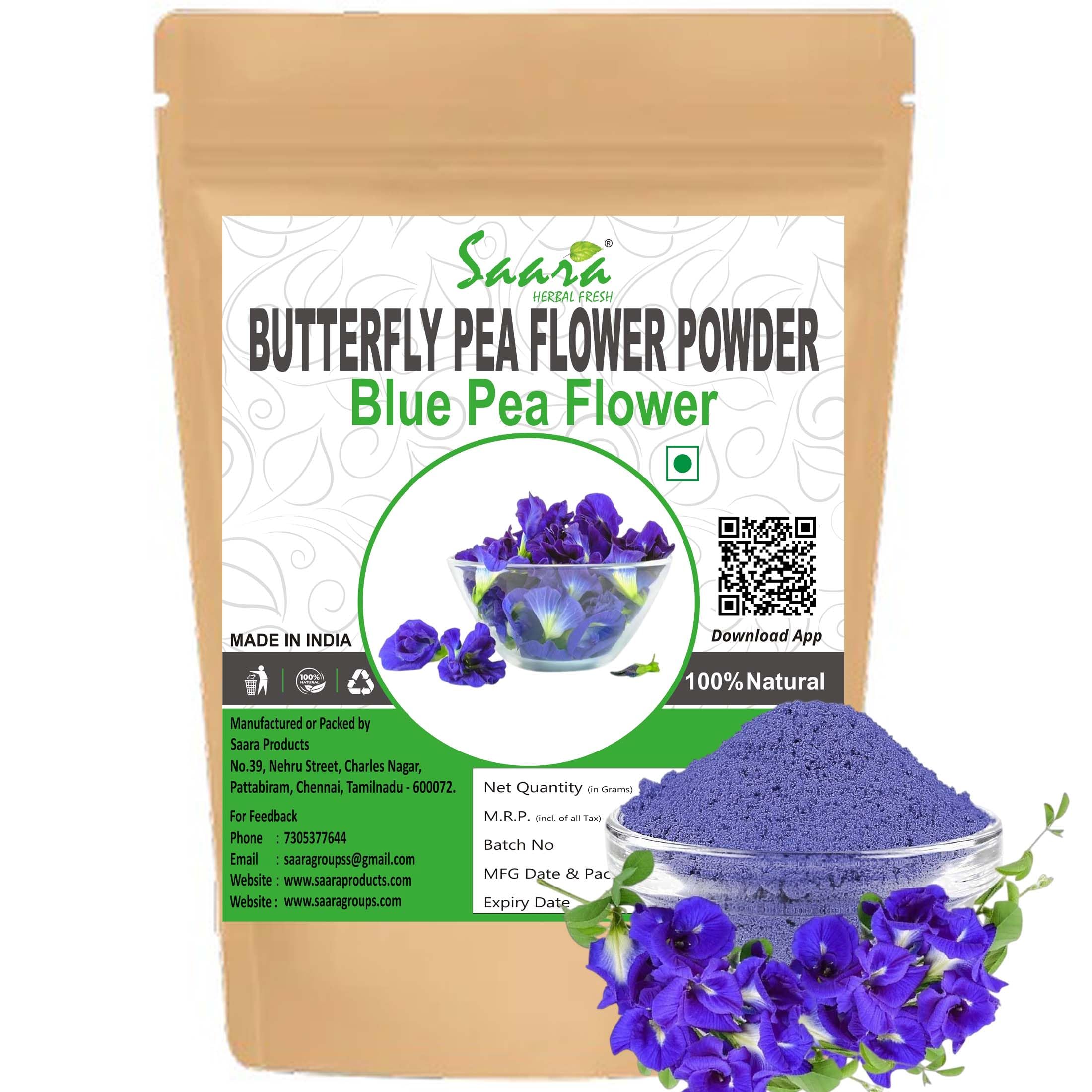 Blue Pea Flowers Powder, 50g, Butterfly Pea Flower Tea, Aprajita, Asian pigeonwings, Cordofan pea Flower Powder (Pack of 1 X 50g)
