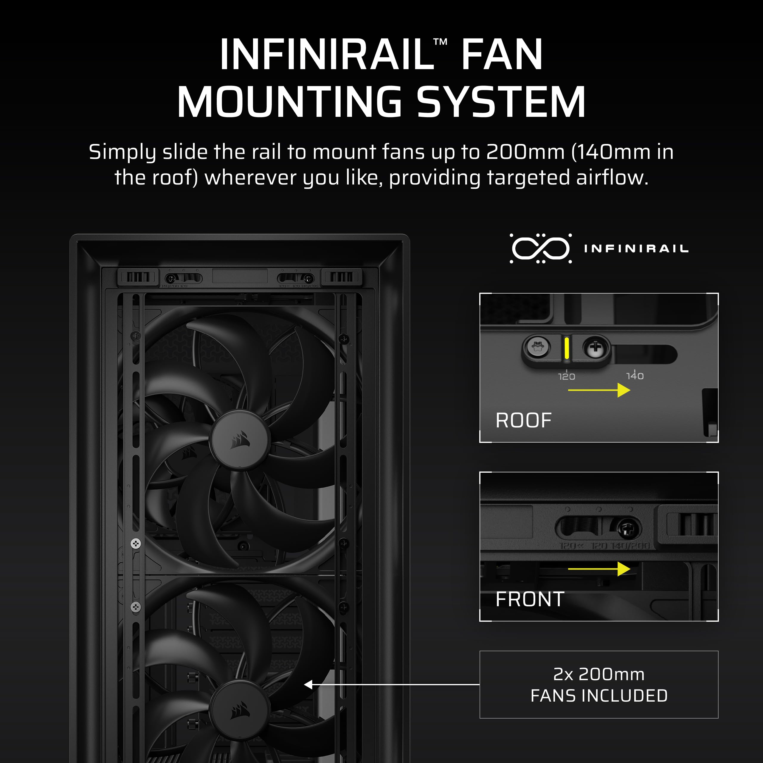 CORSAIR FRAME 5000D WOOD RS Mid-Tower ATX PC obudowa - panel przepływu powietrza z litego drewna, 3 x wstępnie zainstalowane wentylatory, modułowa personalizacja, przestronne wnętrze, GPU Anti-Sag