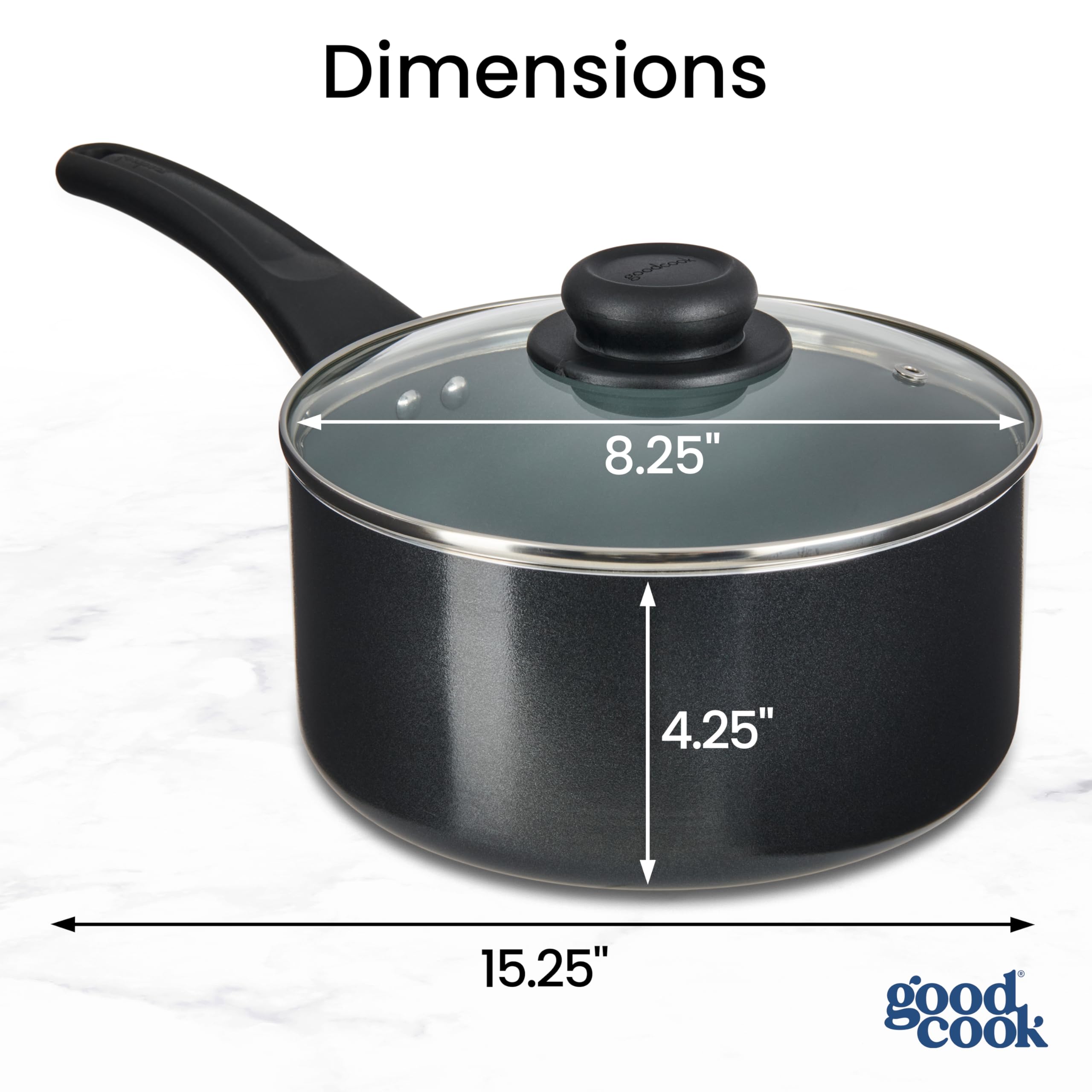 Amazon.com: GoodCook Everyday Sauce Pan with Lid Ceramic Nonstick