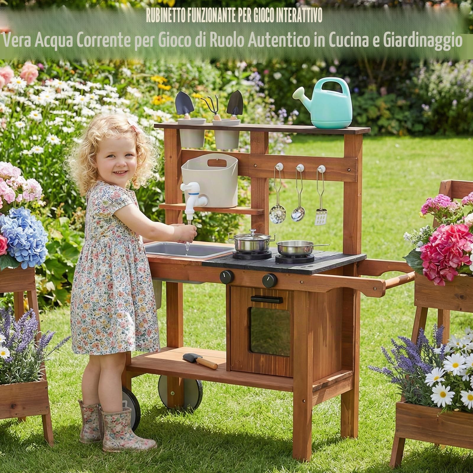 WOODENFUN Cucina giocattolo in legno per bambini