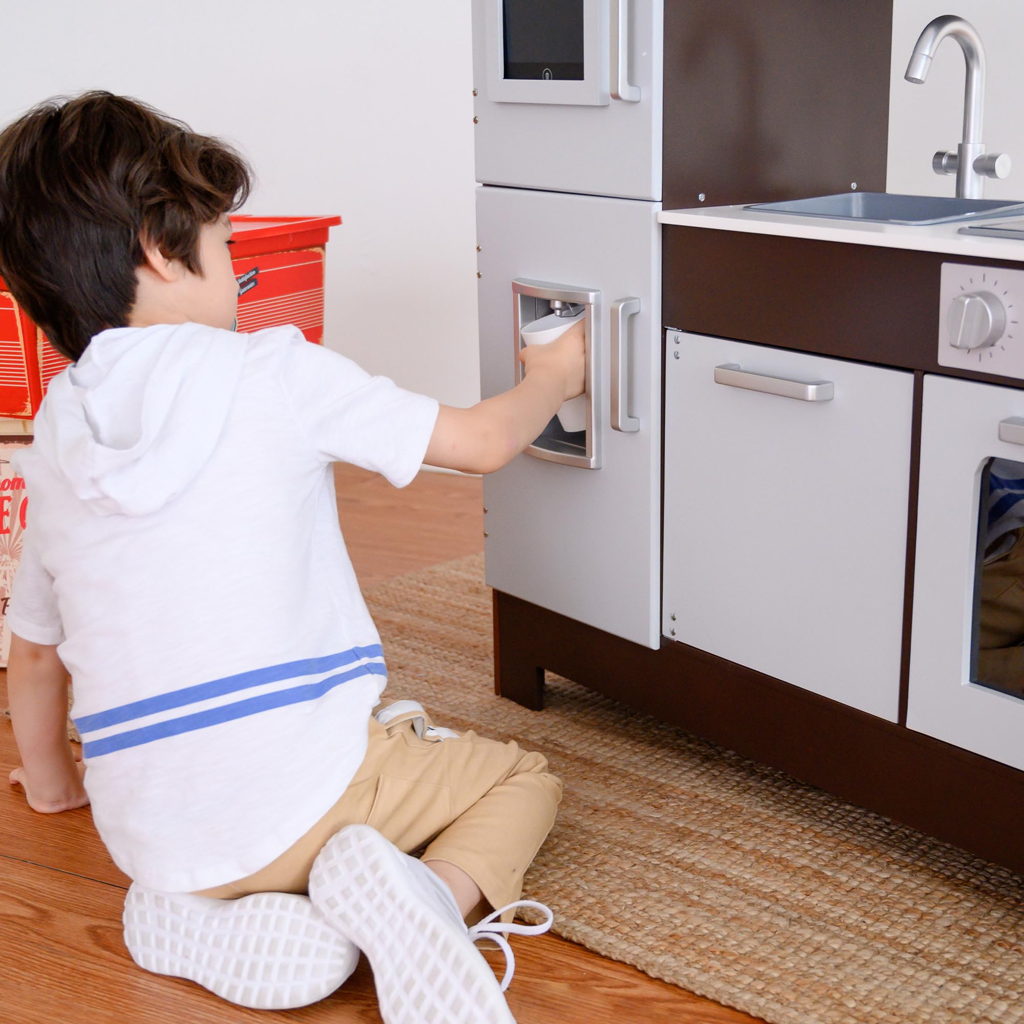 Teamson Kids Munich Cucina per Bambini in Legno e scrittoio con Le batterie Grigio TD-13411A