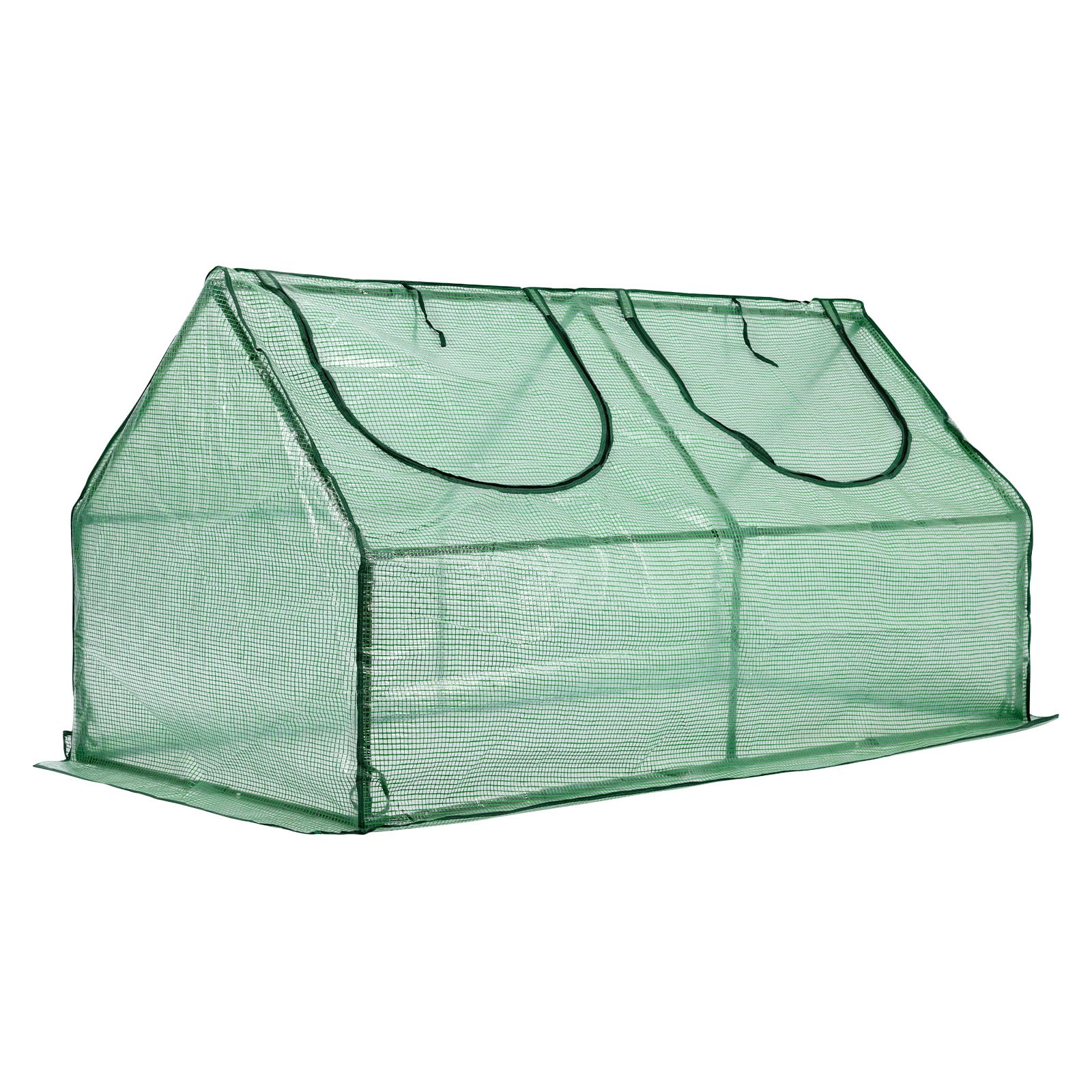 COWVIE 1.8 x 0.9 x 0.9 m Mini Greenhouse with 2 Zipper Doors, Water-Resistant, UV-Protected for Flowers, Vegetables and Herbs, Green