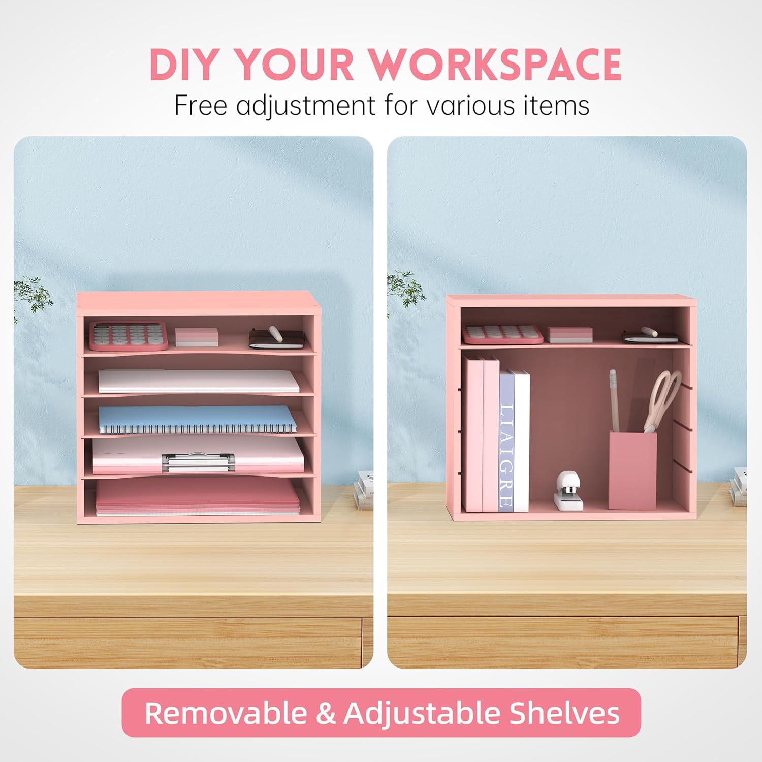 SUPEASY Desk Organizer with removable and adjustable shelves