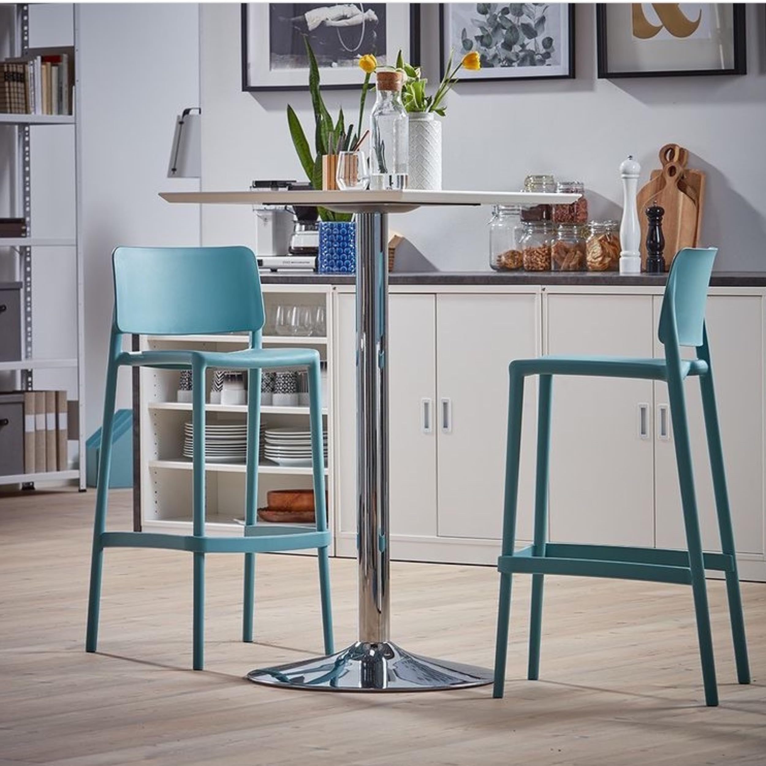 PAPATYA 4er-Set Barstuhl Joy-S I Designbarstuhl mit Einer Belastbarkeit von 200 kg (Rot)