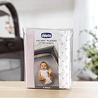 Vista 4 de Chicco Lullaby Playard Sheets - Paquete de 2 puntos rosados RosaBlanco