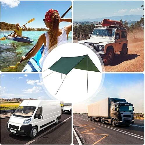 Miniatura 6 de Naysku Toldo lateral para automóvil, portátil, impermeable, refugio solar para automóvil, resistente al viento, a prueba de lluvia, toldo para auto,