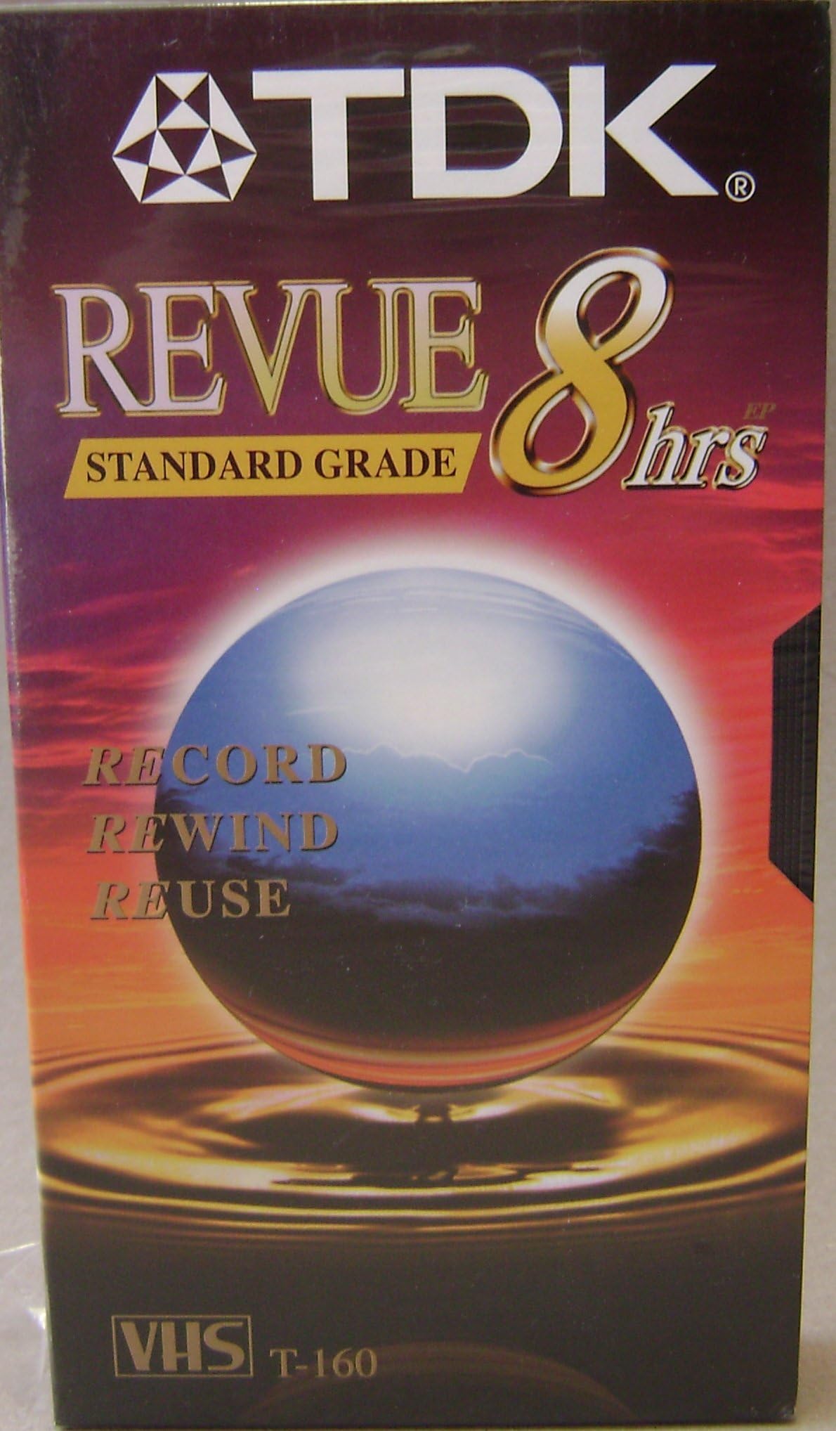 TDK Revue Standard Grade T-160 8 hour VHS Video Cassette Tape