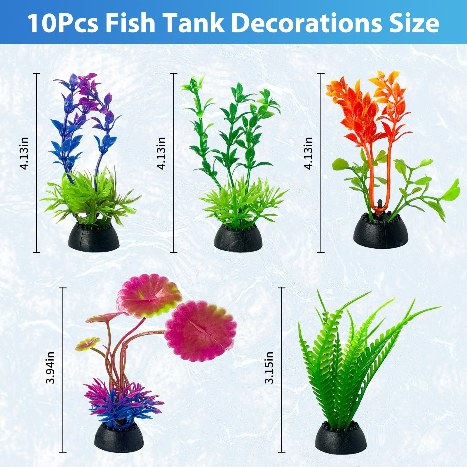 10-teiliges Aquarium-Zubehör für Beta-Fische, kleine Aquarium-Dekorationen, Beta-Fischtank-Starter-Set