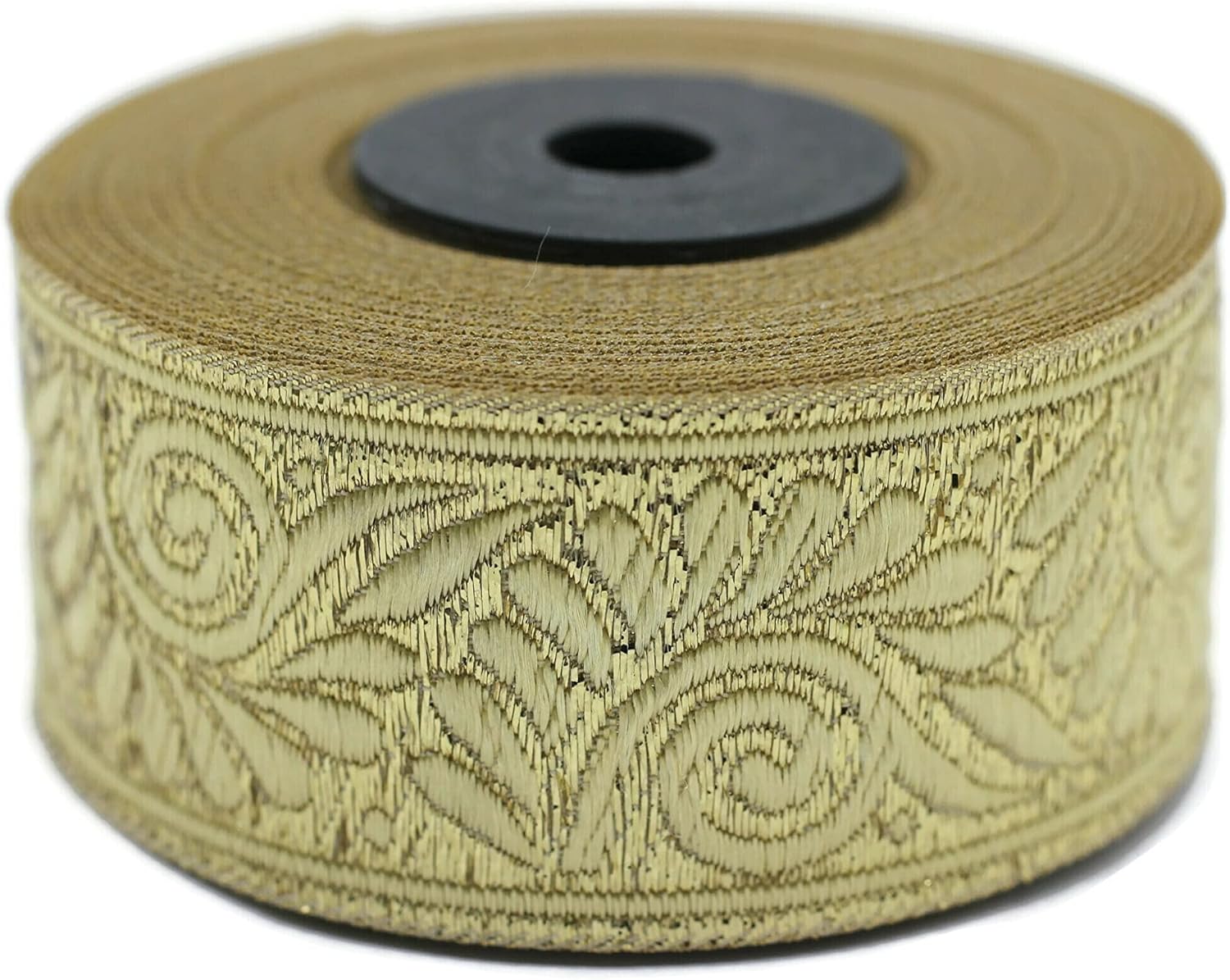 11 Yard Spool 1.37" Wide Spartan Helmet Metallic Gold Jacquard Ribbon Woven Trim Woven Retro Fabric Home Decoration Embroidered Lace Border 35064