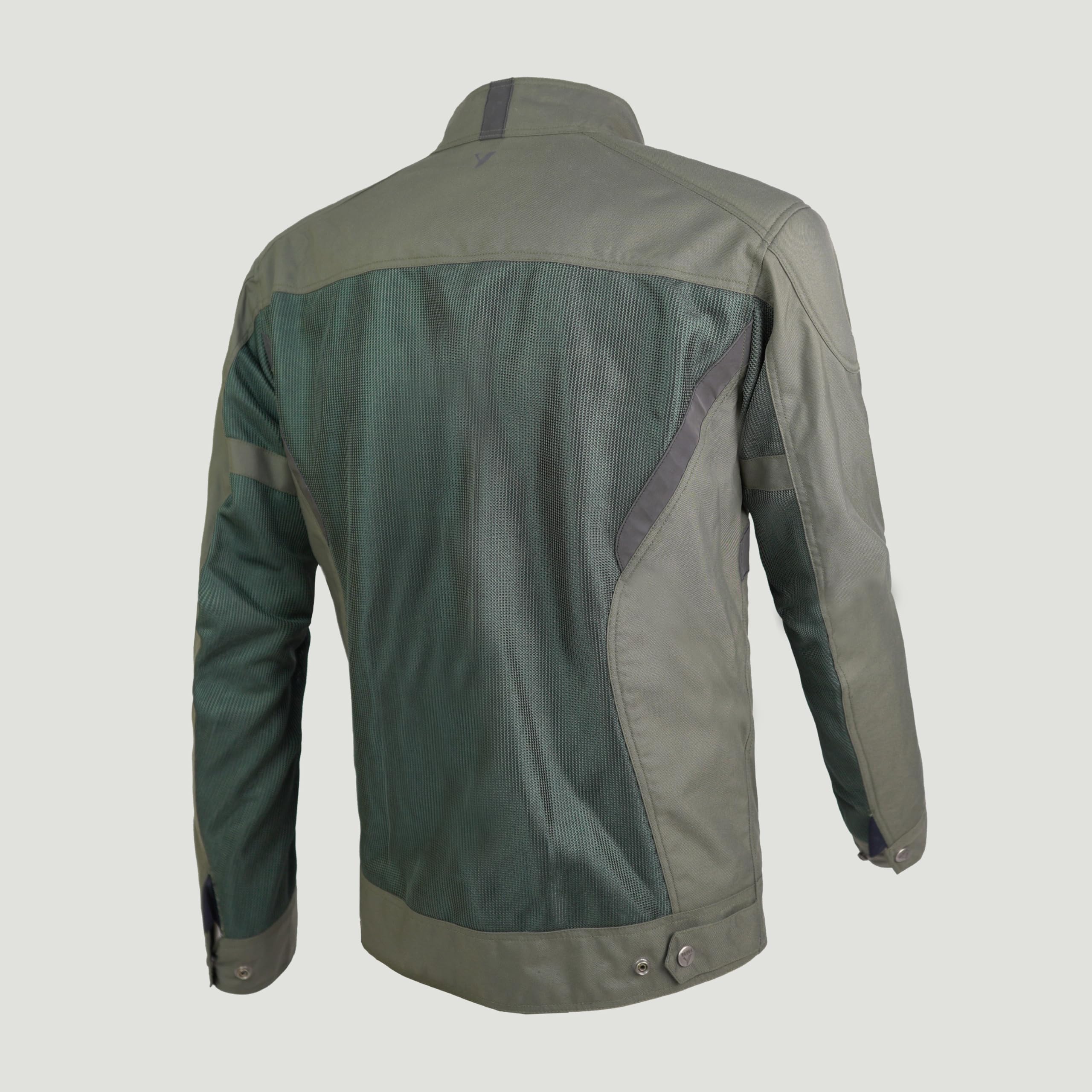 BY CITY - Chaqueta Summer Route Hombre - Tejido De Malla Perforada Y Cordura - Material Reflectante En Pecho, Espalda Y Cuello - Ajustable En Cintura, Brazos Y Cuello - Talla L - Verde