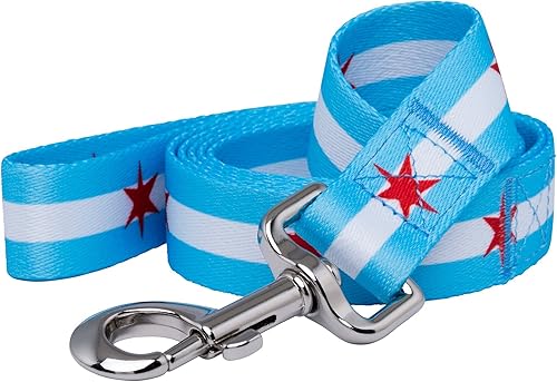 Native Pup Correa para perro con bandera de Chicago (Chicago Big Stars)