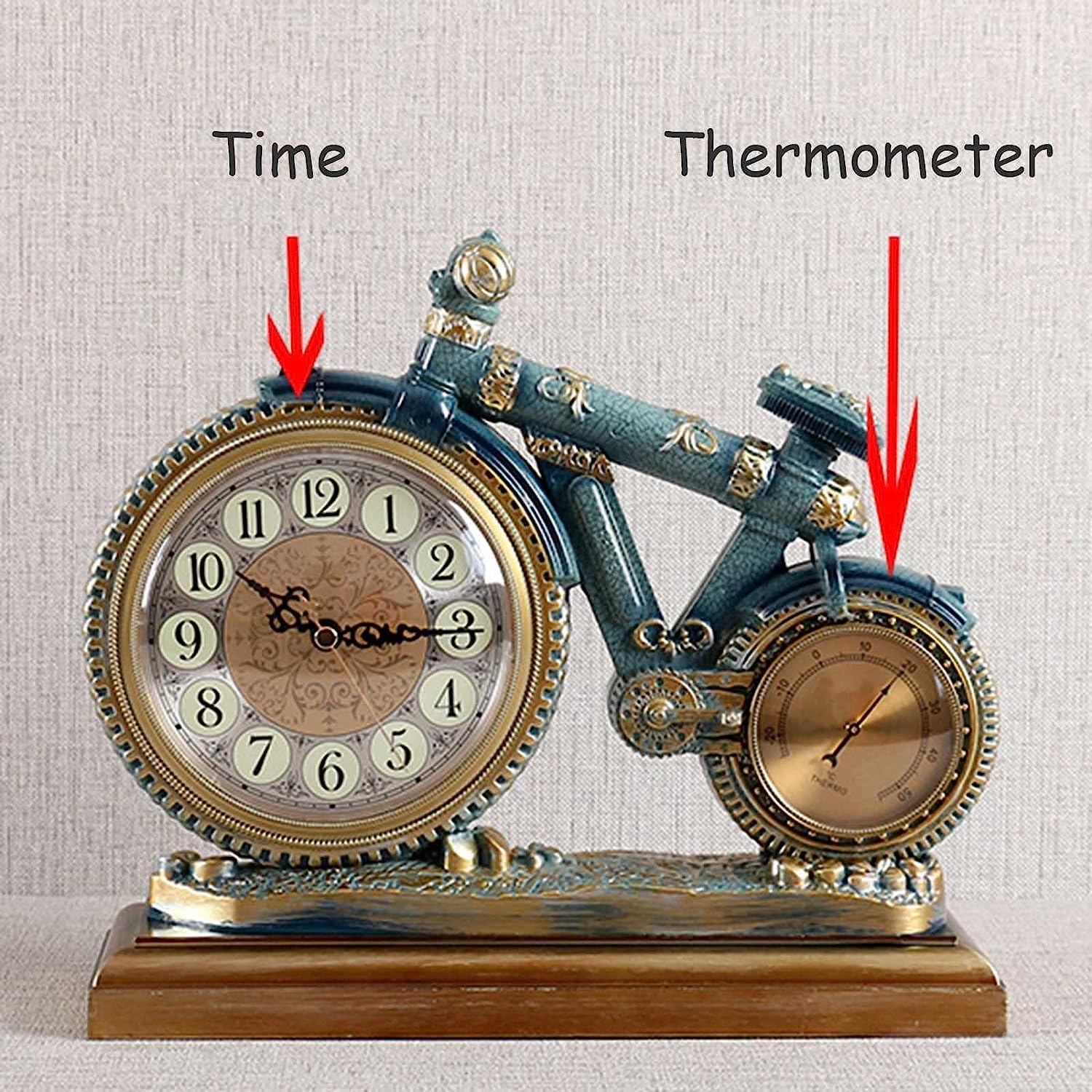 Mantel Clocks, Home Living Room Clock Desk Clock Desktop European Retro Personality Creative Ornament Clock Mute Quartz Clock Table Clock (White)