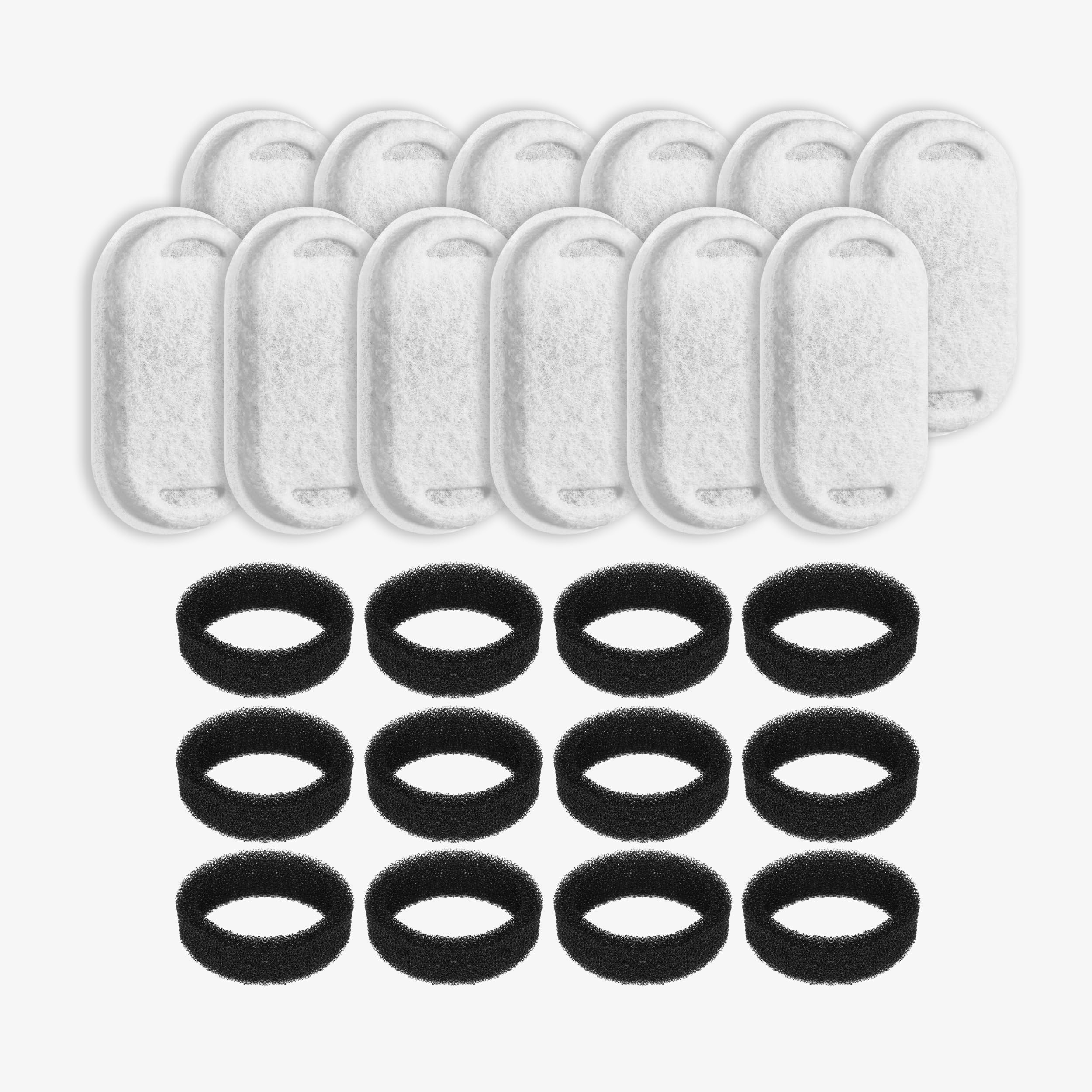 24 Filtri Fontanella per Gatti, incluso 12 pezzi di filtro a carbone e 12 pezzi di spugna in schiuma per 2,5 L/ 84 oz Fontana Gatti in Acciaio Inox Acqua