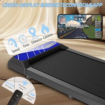 Walking Mat Treadmill with Incline,Under Desk Treadmill for Home Office, 2.5HP Compact Foldable Walking Pad,265LB Capacity,Quiet Motor,LED Display,Remote Control