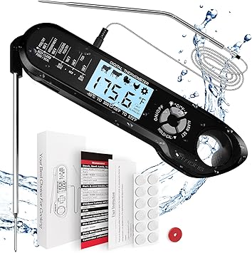 Review Meat Thermometer,NIUWIX Dual Probe Instant Read Digital Thermometer for Grill and Cooking,Waterproof Food Thermometer with Backlight & Calibration for BBQ Kitchen Candle Steak Baking Liquid(Black) Review Meat Thermometer,NIUWIX Dual Probe Instant Read Digital Thermometer for Grill and Cooking,Waterproof Food Thermometer with Backlight & Calibration for BBQ Kitchen Candle Steak Baking Liquid(Black)