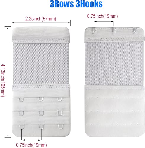 Miniatura 2 de LeonHien Extensor de brasier para mujer, 2 ganchos, 3 ganchos, 4 ganchos, elástico, suave y cómodo, extensión de correa de brasier