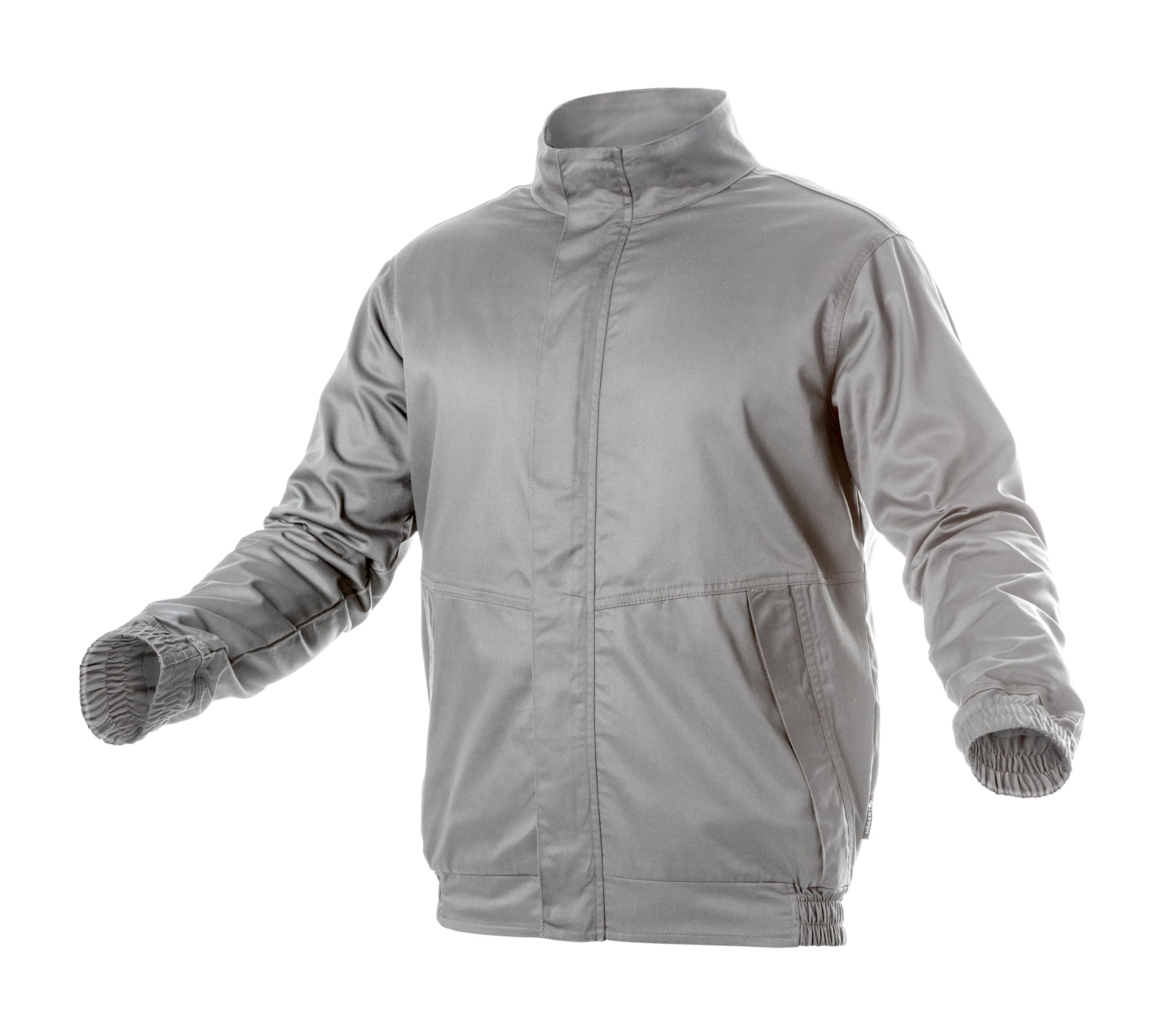 Högert Technik FABIAN Arbeitsjacke L – Hellgrau, Schutzjacke, EN ISO 13688, Polyester-Baumwolle, Atmungsaktiv, Reflektierend, Für Bauarbeiter und Techniker