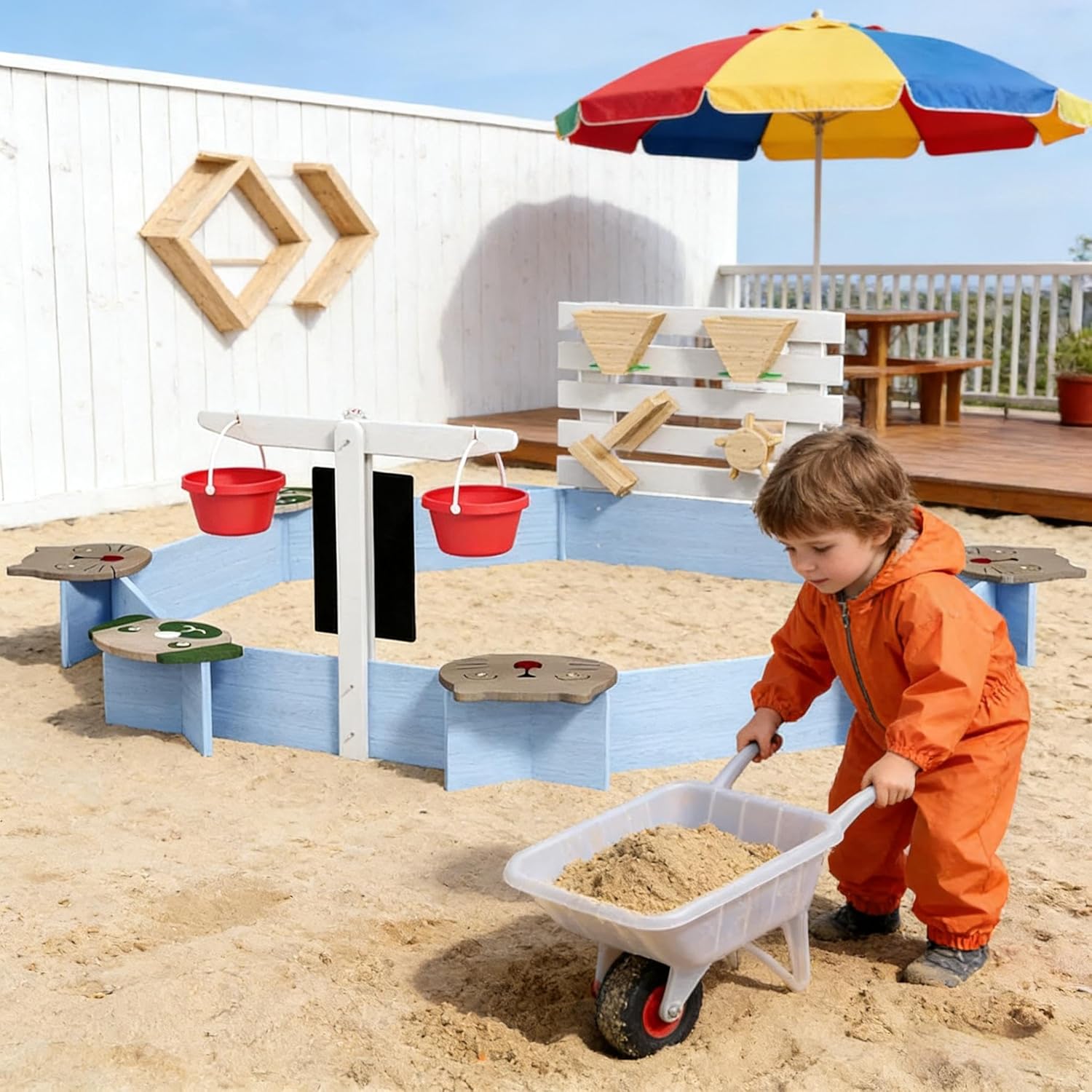 Toddler Sandbox, Kid Wooden Sandbox