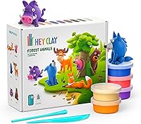HEY CLAY Forest Animals Air Dry Clay Kit for Kids 3+ - 15 Cans, Sculpting Tools, Fun Interactive App, Non-Toxic Modeling Clay