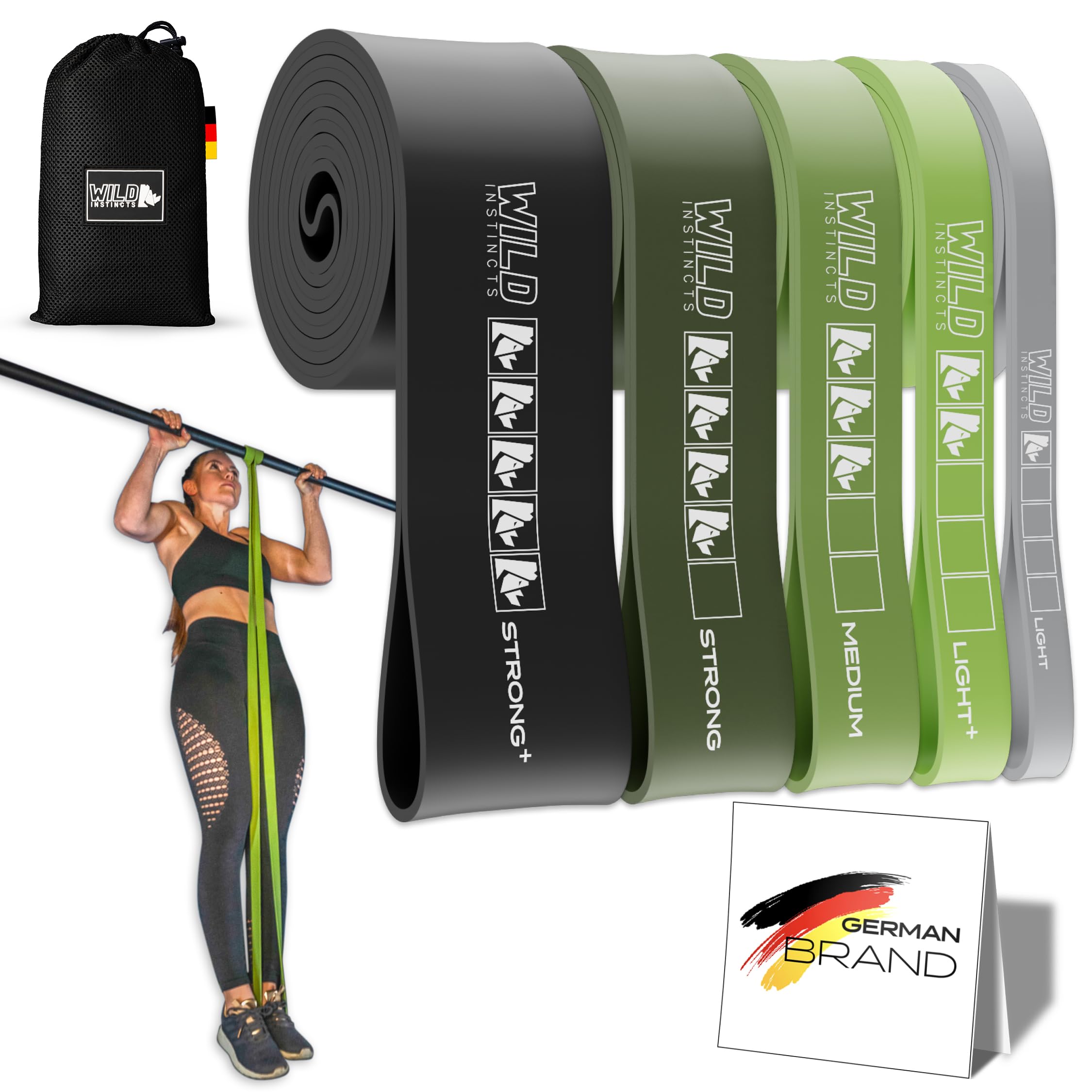 Set Bande Elastiche Fitness Con Maniglie - 5 Resistenza, Lattice, Include Cinghie Piedi E Ancoraggio Porta - Foto 6