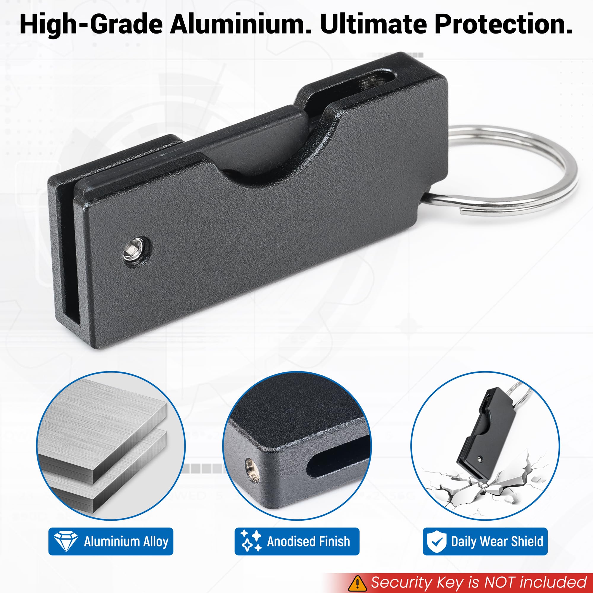 sciuU Metalowa składana obrotowa osłona kompatybilna z kluczem bezpieczeństwa Yubico NFC/YubiKey 5 NFC / 5 NFC FIPS, złącze USB-A - odporna na zarysowania ochronna obudowa ze stopu aluminium - klucz