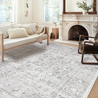 LIVEBOX Large Grey Boho Area Rug