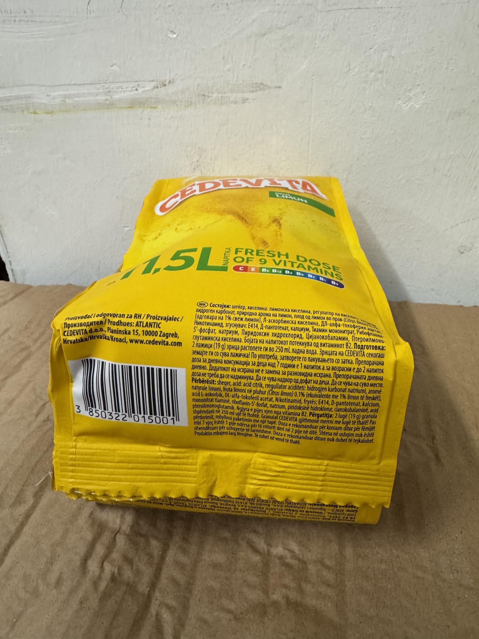 Cedevita au goût de citron, orange boisson vitaminée instantanée 2 x 900 g