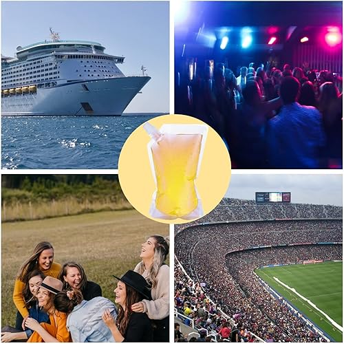 Miniatura 5 de Dawnzen 12 botellas de plástico discretas de 8 onzas, bolsa de licor para escabullirse alcohol disfrazado de contrabando en crucero para llevar vino