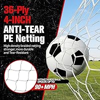 Vista 3 de 3-in-1 Soccer Goal with Backstop Net & Rebounder, 21x10ft Soccer Rebounder Net with 2 Targets, 36-Strand PE Net, Soccer Training Equipment for Shoot