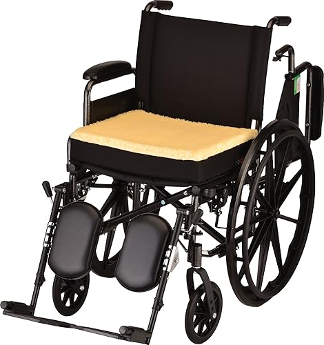 Miniatura 10 de NOVA Parte superior de piel de oveja  Gel de coxis y cojín de espuma viscoelástica para asiento y silla de ruedas, cojín de asiento de forro polar