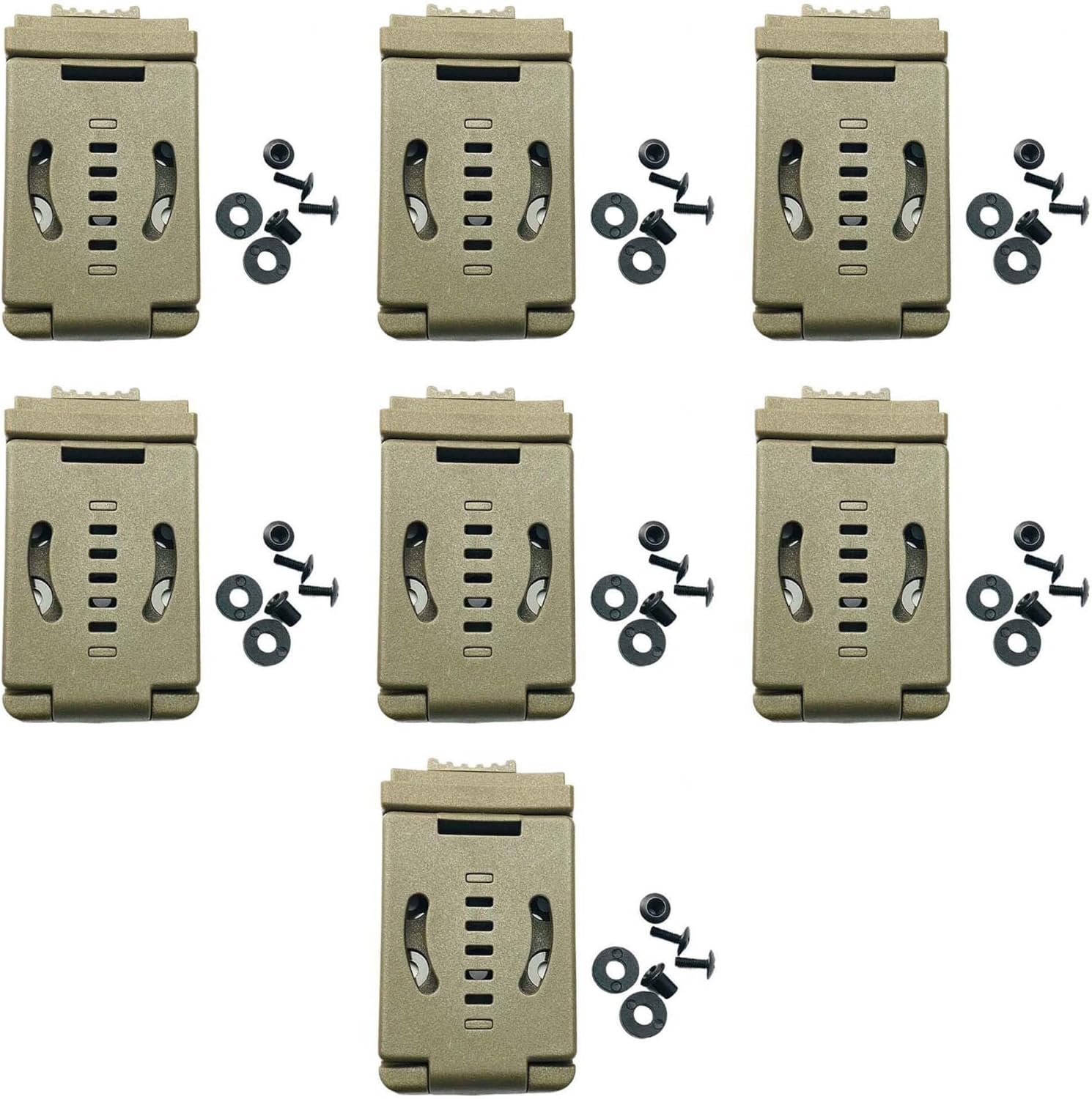 7PCS Deep Carry Pocket Clip with 14 Sets Screws Fit for K Sheath, Knife Case and Torch, Nylon Back Clip Waist Clip(Green)