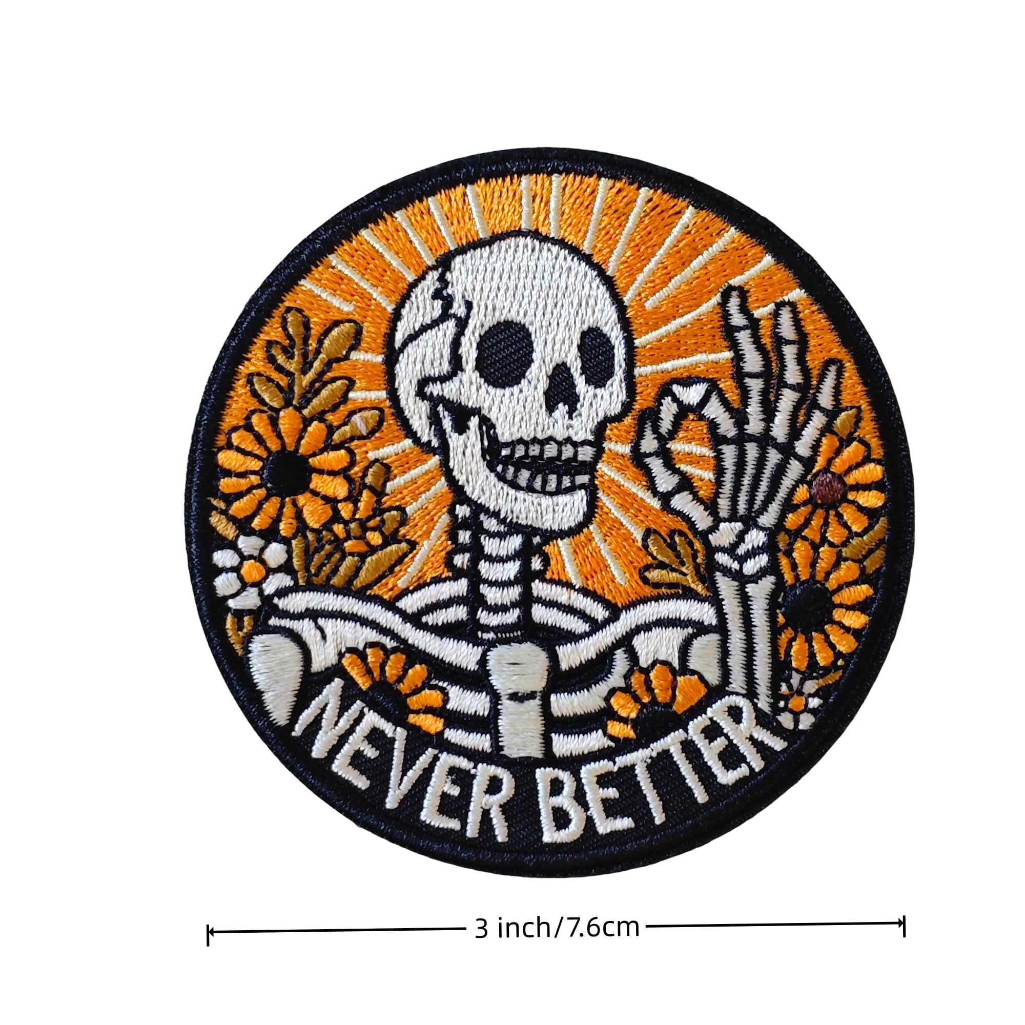 Amazon.com: Never Better Skeleton Patch - Hook and Loop Funny