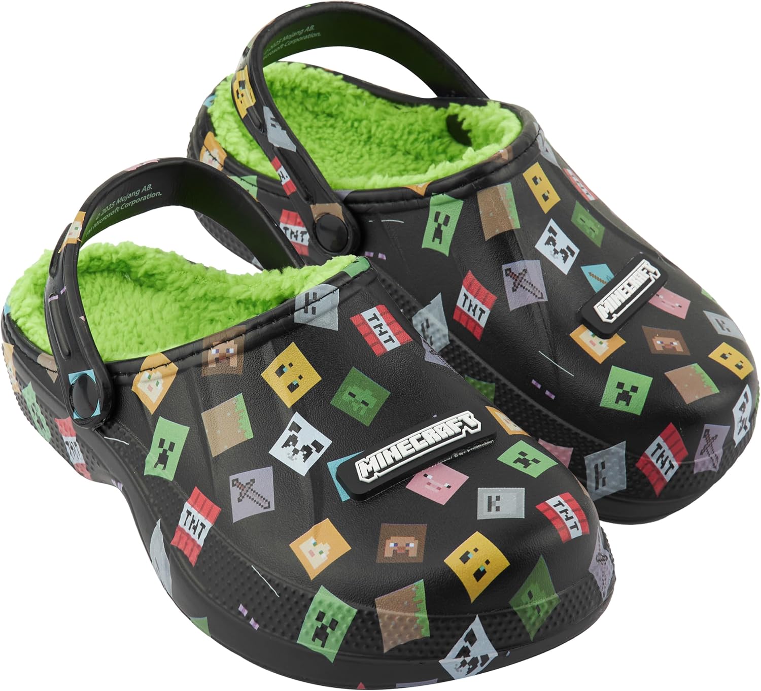 Get Trend Minecraft Clogs for Boys Teens, Fleece Non Slip Indoor Slippers, Kids House Shoes, Creeper Gamer Gifts for Boys