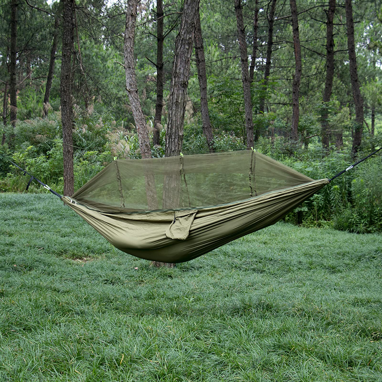 amaca, Capacità di carico 400 kg, traspirante for esterni for campeggio, viaggi, trekking, 280 x 185 cm, realizzato in paracadute in nylon