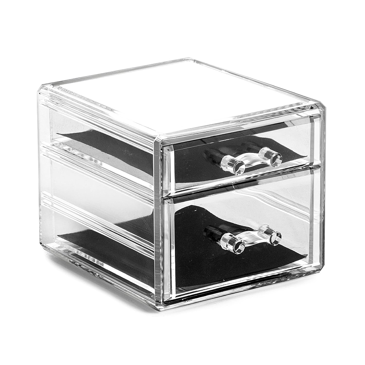 BINO THE MANHATTAN SERIES Acrylic Makeup Drawer Organizer-3 Large 2 Small Drawer | Clear Beauty Organizers and Storage| Cosmetic & Makeup Organizer | Home Organization| Jewelry & Vanity Accessories