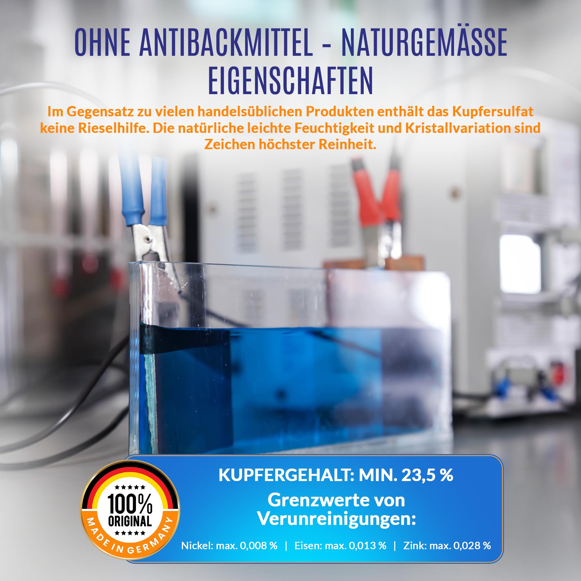 Kupfersulfat 1kg in Dose von Centra24, Made in GERMANY, ohne Antibackmittel, Kupfervitriol, Kupfer-II-sulfat-5-hydrat, CUSO4 5H2O, Kristallzucht, Blaustein, Verkupfern,