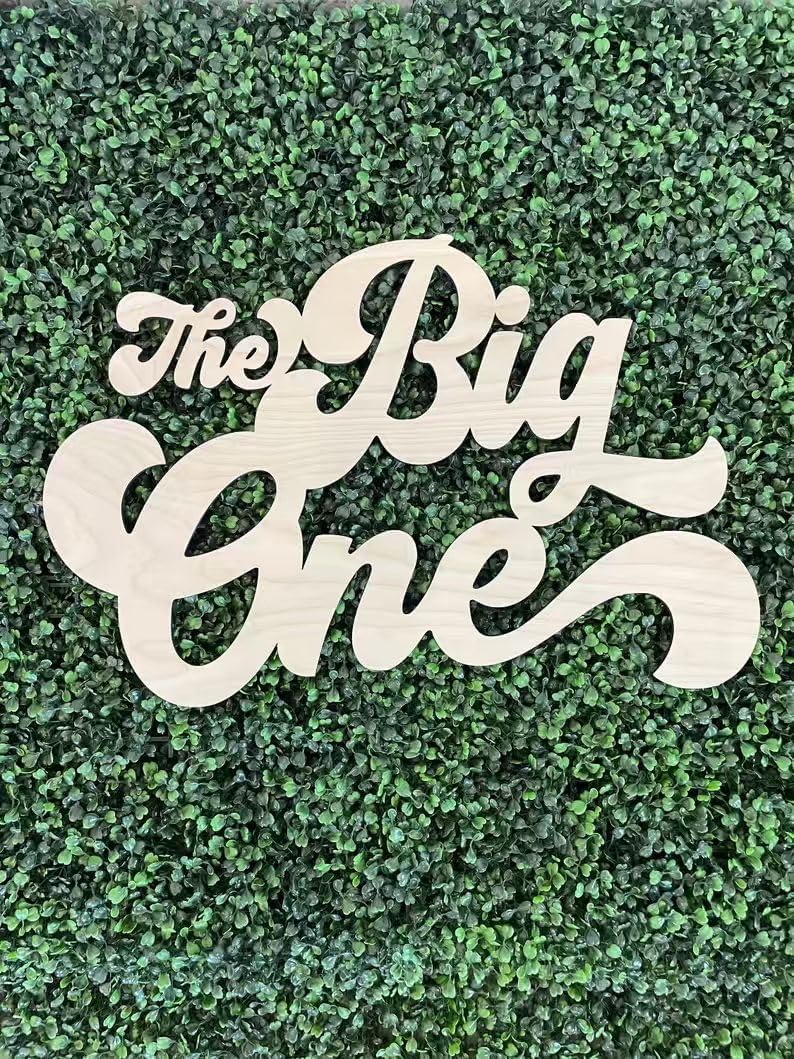 The Big One Sign for Backdrop,Wooden Surfboard Party Decorations for Boy 1st Birthday Party Decorations,Surf First Birthday Party Decor Supplies for 1 Year Old Boy