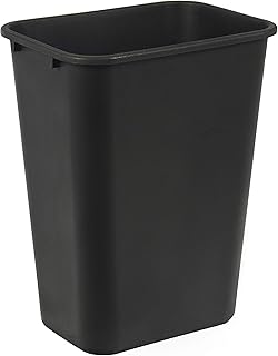 AmazonCommercial 10 Gallon Commercial Office Wastebasket, Black, 1-Pack