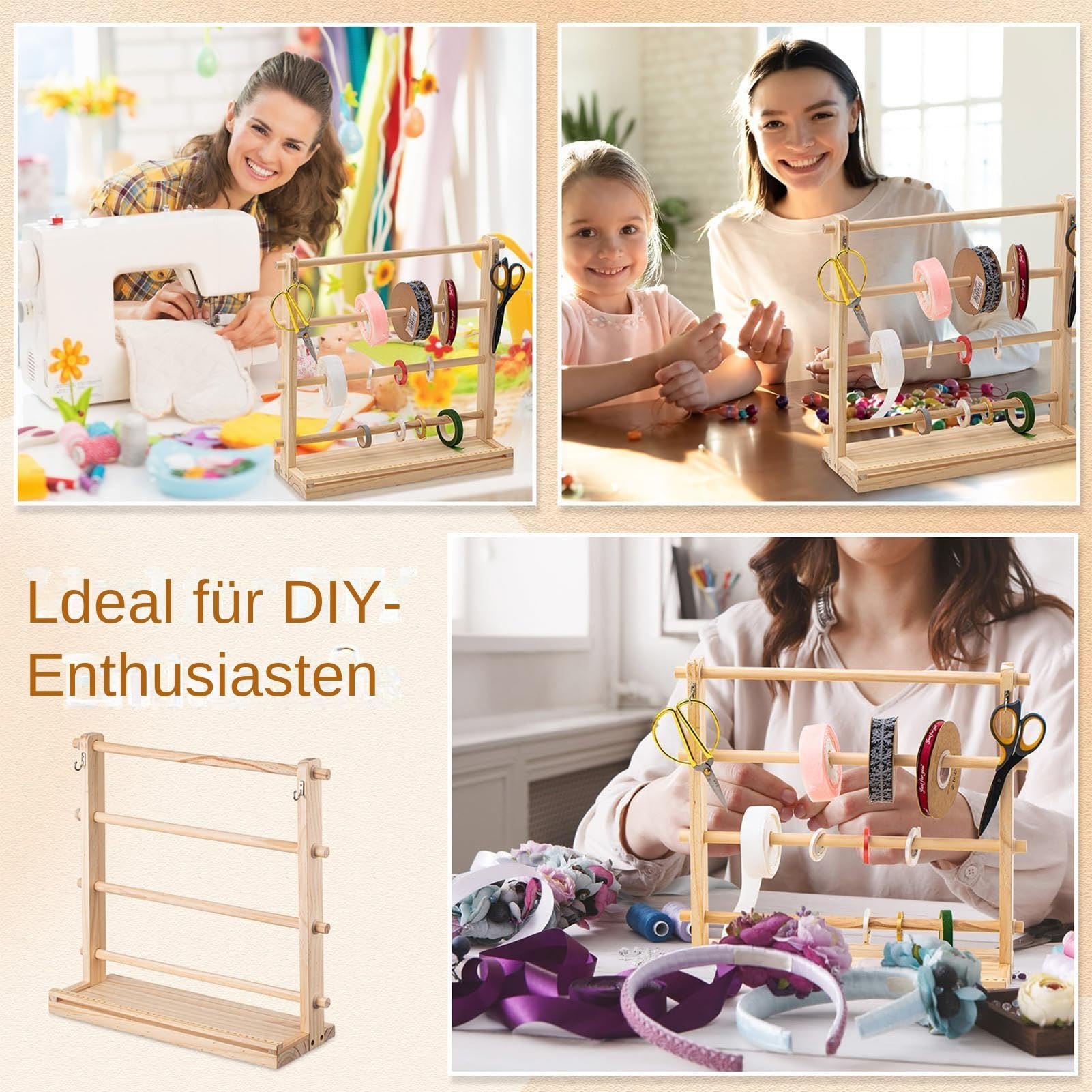 Organizador de cintas, soporte de cinta de 4 niveles, organizador de bobinas para sala de manualidades, pastelería, floristería