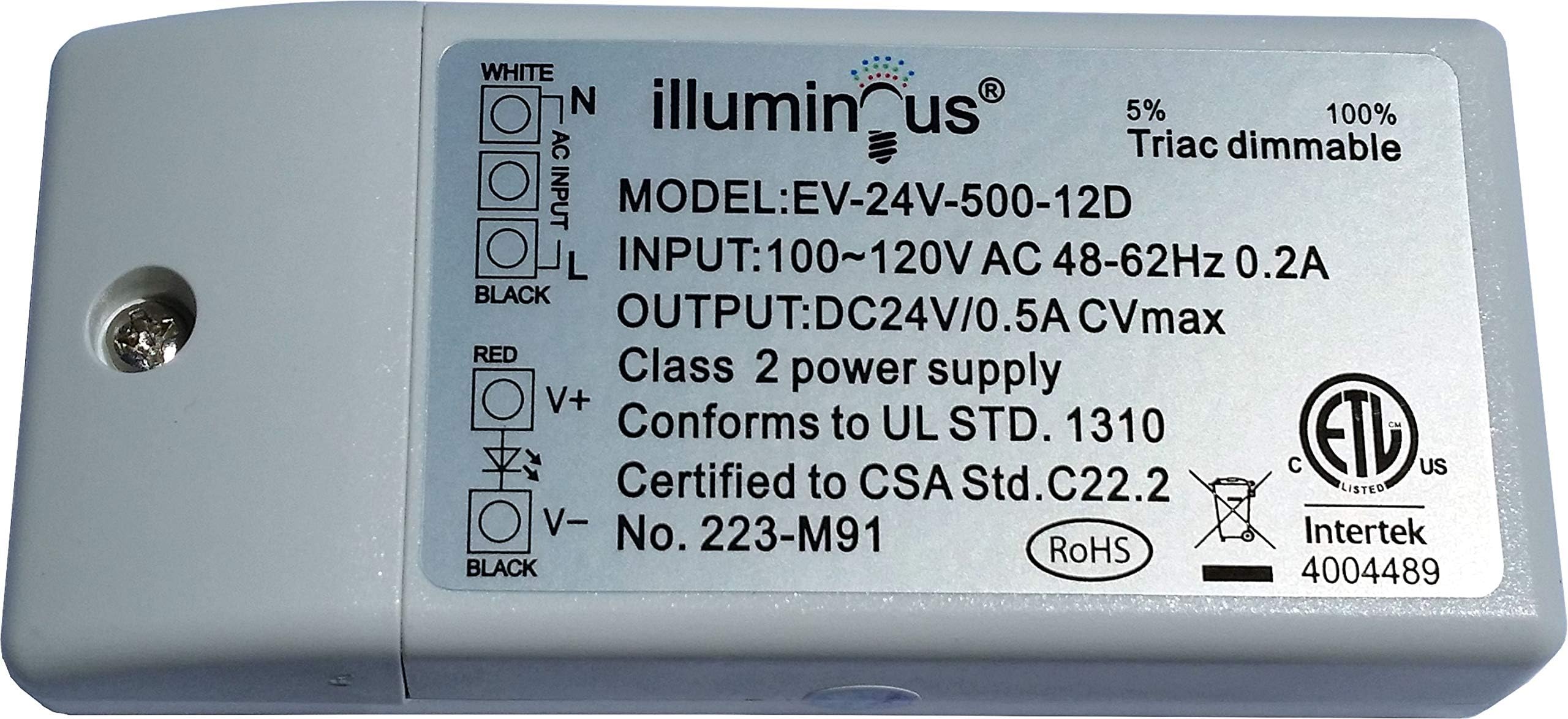 24V 12W Dimmable CV DC LED Driver Transformer ETL Approved