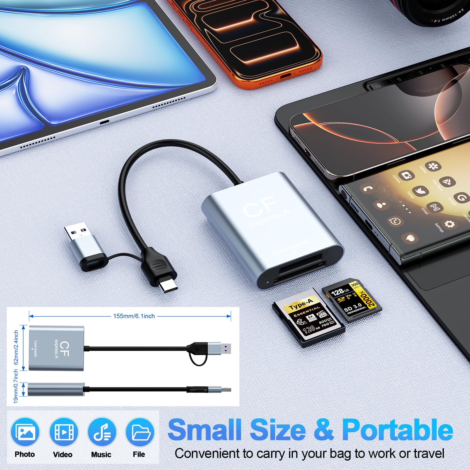 Amazon.co.jp: CFexpress Type A & SDカードリーダー USB-C 3.2 Gen 2