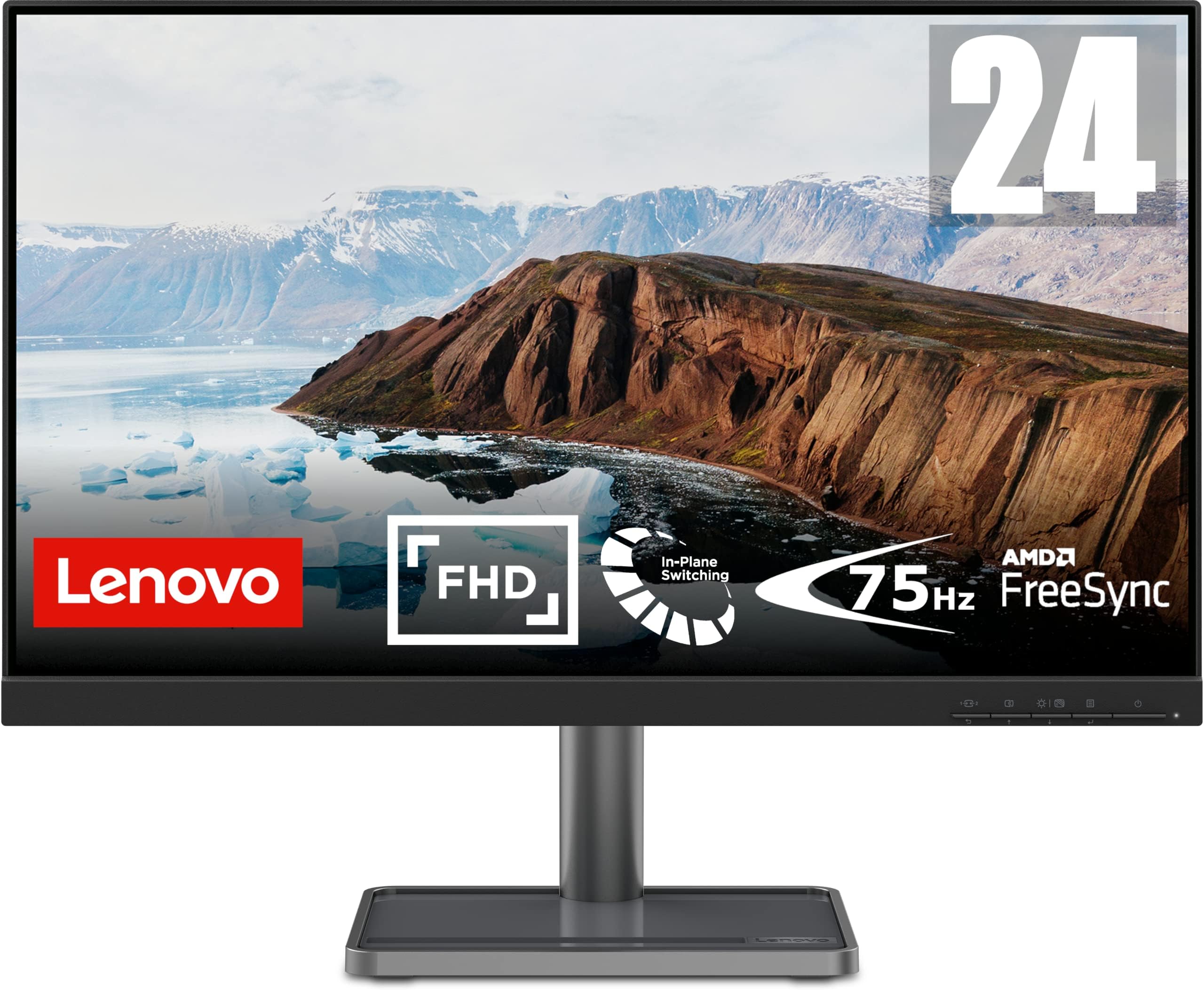 Lenovo L24i-30 24 Inch PC Monitor | FHD, 1080p, 75Hz, IPS, 6ms, VGA and HDMI